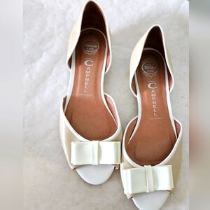 Jeffery Campbell Tan Patent Leather Bow Flats